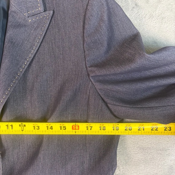 Kasper Blazer Women's 12P Denim-Blue Tailored Two-Button Notch Lapel Business - Picture 5 of 15